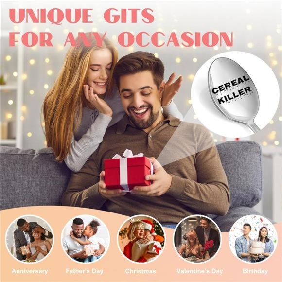 Mens Gifts Valentines Day Gifts for Him - Personalized Gifts Cereal Killer Spoon - Picture 4 of 7